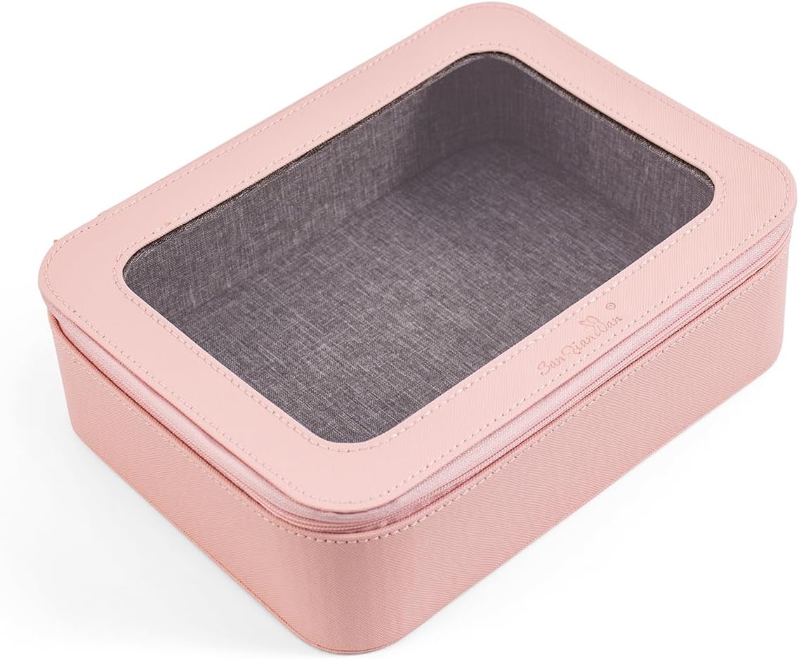 Travel Makeup Bag PU leather Clear Cosmetic Bags for Women